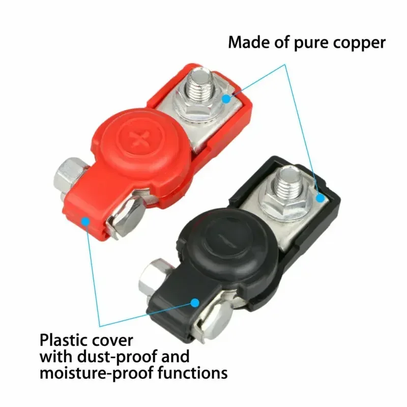 Pince de câble de borne de batterie pour voitures et camions, borne de batterie automatique positive négative, pince de poteau supérieur,