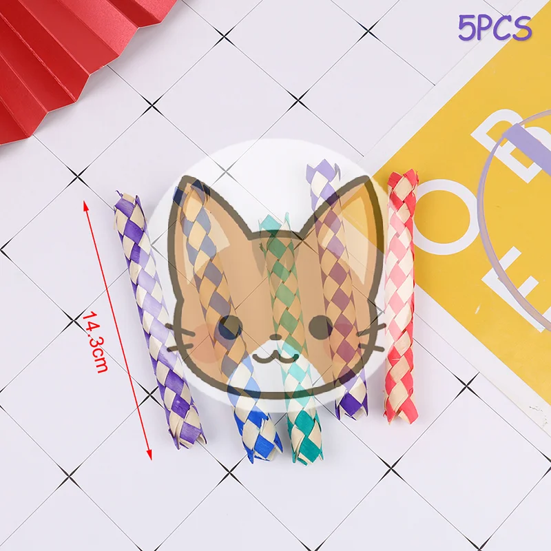 

Набор из 5 штук: Классические натуральные китайские бамбуковые ловушки для пальцев DIY, сменные трубки-игрушки Popits