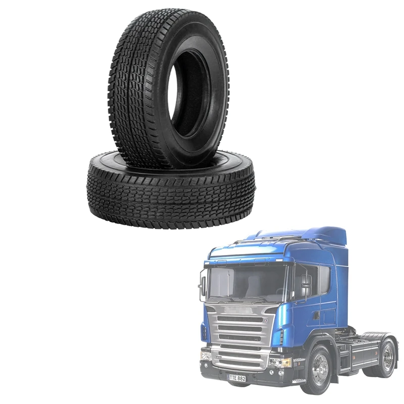 2Pcs 25Mm Hard Rubber Tires For 1/14 Tamiya RC Semi Tractor Truck Tipper MAN King Hauler ACTROS SCANIA Upgrades Parts