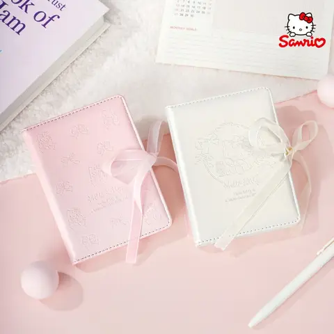 Orijinal Sanrio Hello Kitty Makaron Renk Paletli PU Planlayıcılar Karikatür Kt Kedi Taşınabilir A6 Defterler Ofis Notları Seyahat Notları İçin