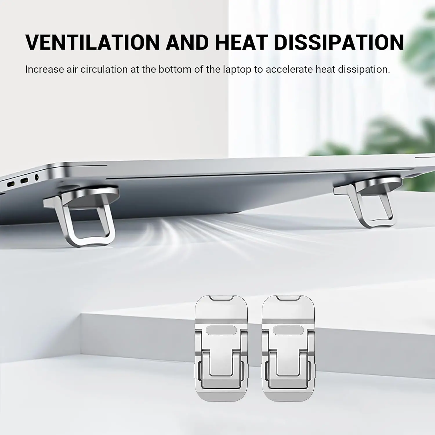 Portable Laptop Stands Self-Adhesive Invisible Keyboard Riser Adjustable Tilt Lapto-p Feet Cooling Pad for Laptop