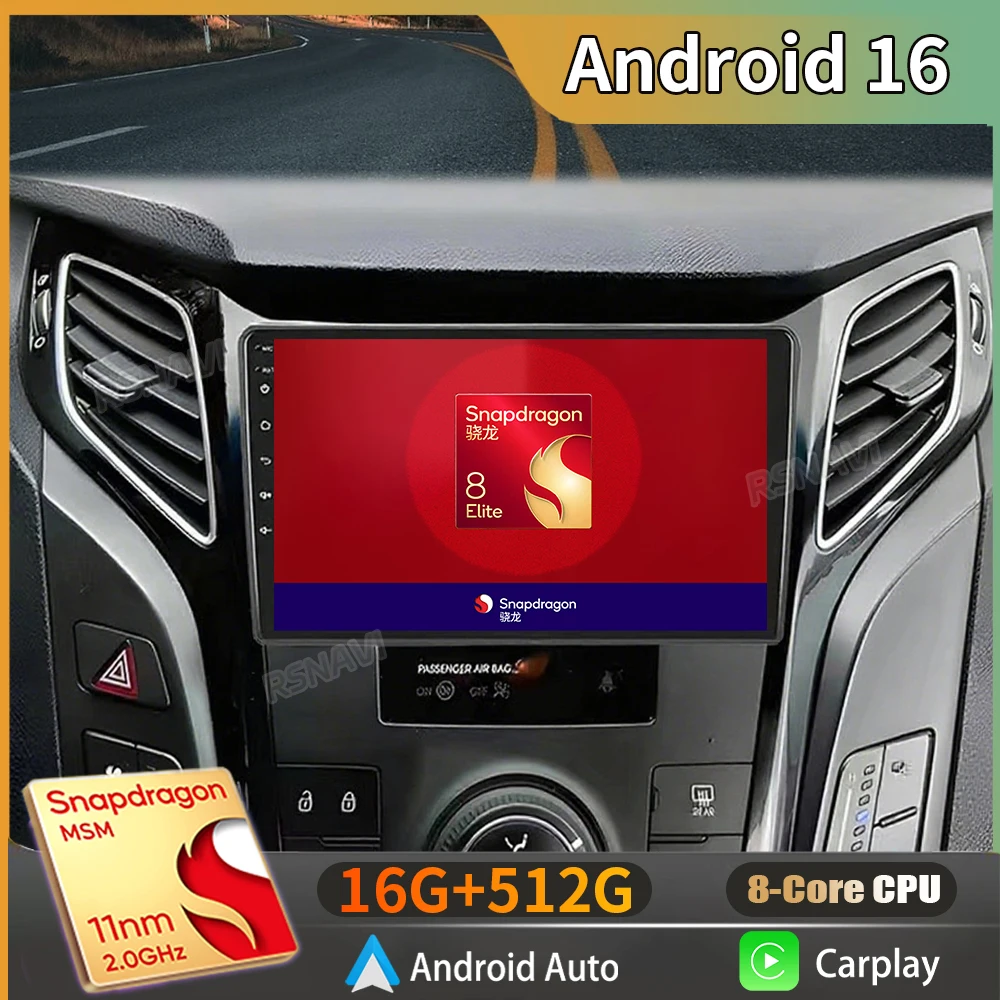 

Android 16 For Hyundai i40 2011 - 2019 2K QLED Android Car Radio Multimedia Video Player GPS AI Voice CarPlay 4G Stereo