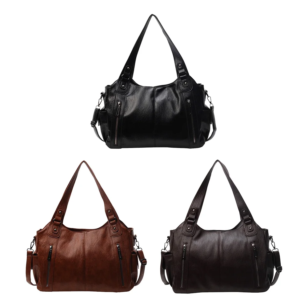 

Women Retro Tote Handbag PU Leather Trendy Rivet Handbag Solid Color Casual Metal Stud Tote Bag Travel Work Shopping Tote