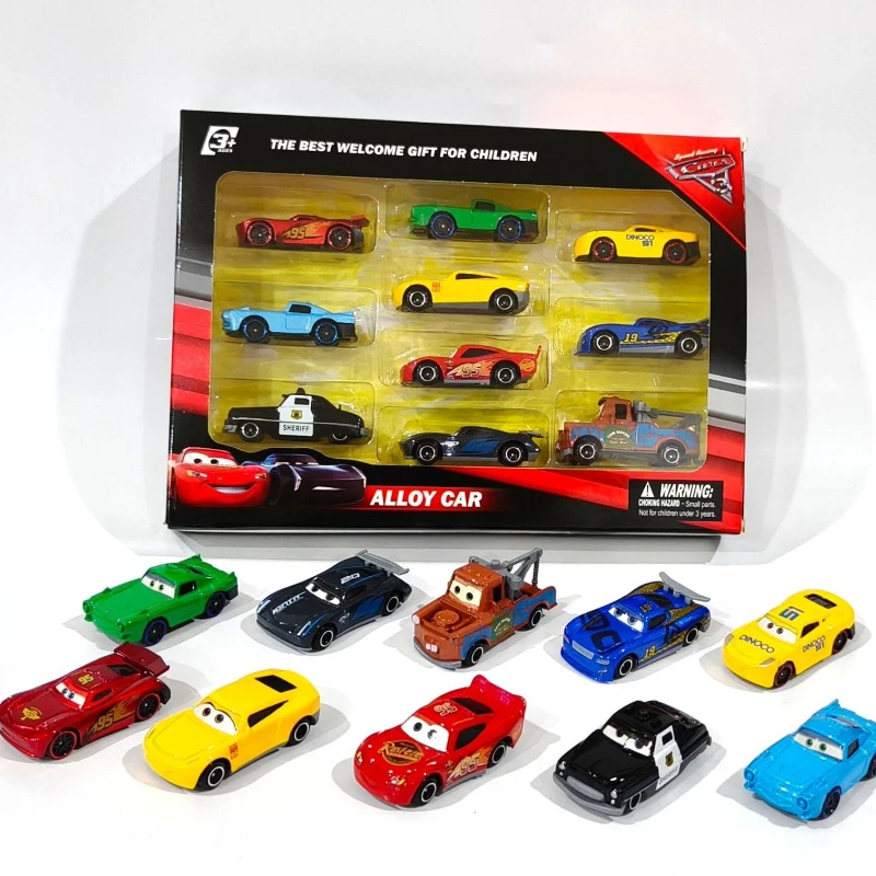 

Disney Pixar Cars 5/6/7/10 Piece Set Lightning McQueen Jackson Storm Uncle Mike Truck Cast metal car model children's toy gift