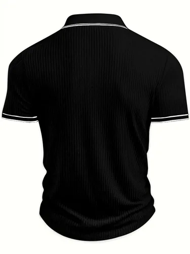 Imagen 2 del producto Nueva camisa Polo de manga corta para hombre, Color sólido, informal de negocios y a la moda, novedad de verano, Polo de manga corta para hombre