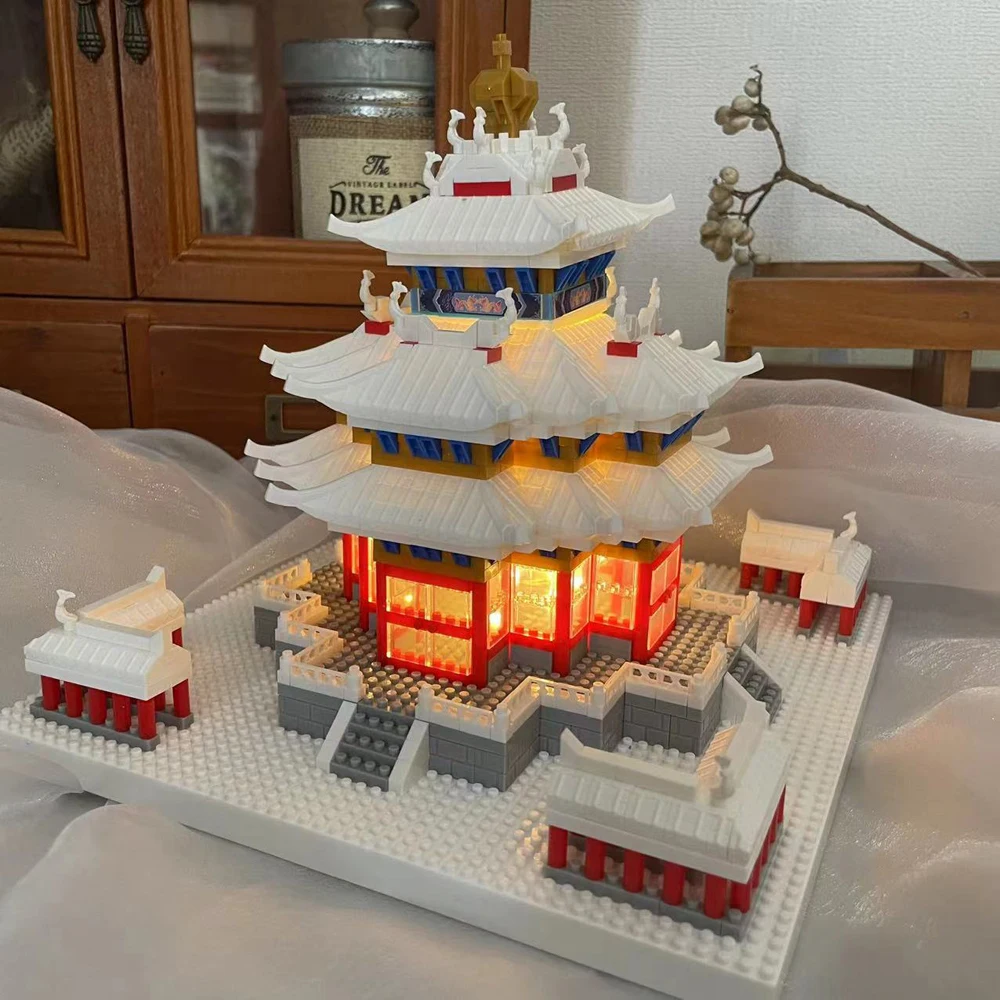 Classic Chinese Forbidden City Model with Snow Scenery Building Blocks Toy: Enhances Cultural Knowledge Detailed Perfect Gift