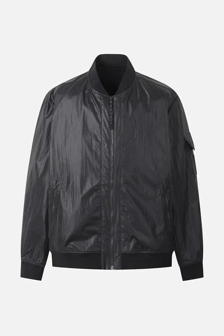 2026 New Men Golf Jacket Stand Collar Color Matching Autumn Winter Sports Casual Full Zip Outerwear Golf Clothing