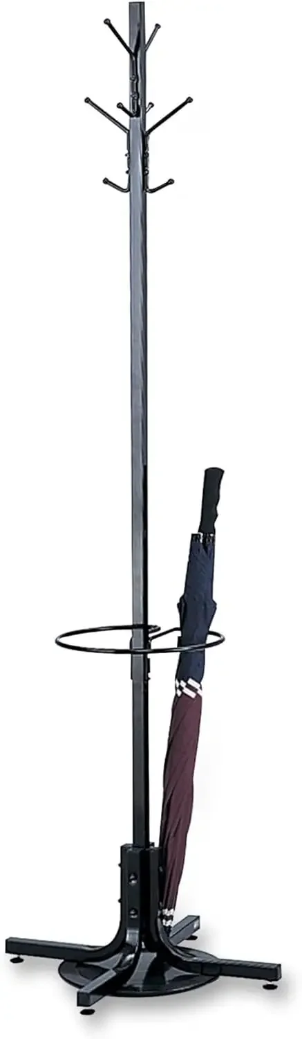 Products 4168BL Costumer Coat Rack Tree with Umbrella Stand, Black