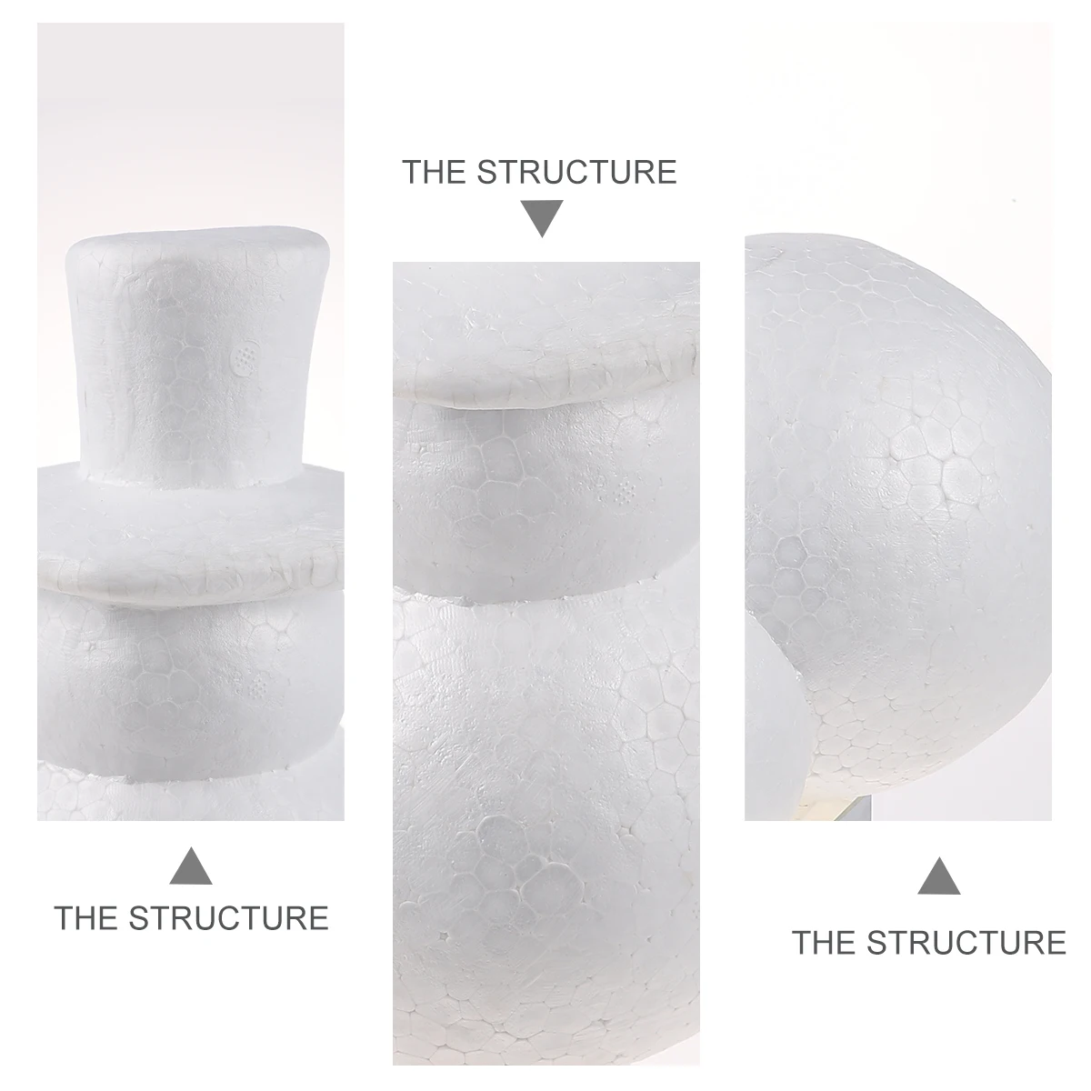 

Christmas Unfinished Snowman Foam Craft Diy Decoration Accessories Lightweight Durable Small 25Cm White Easy Storage Home Garden