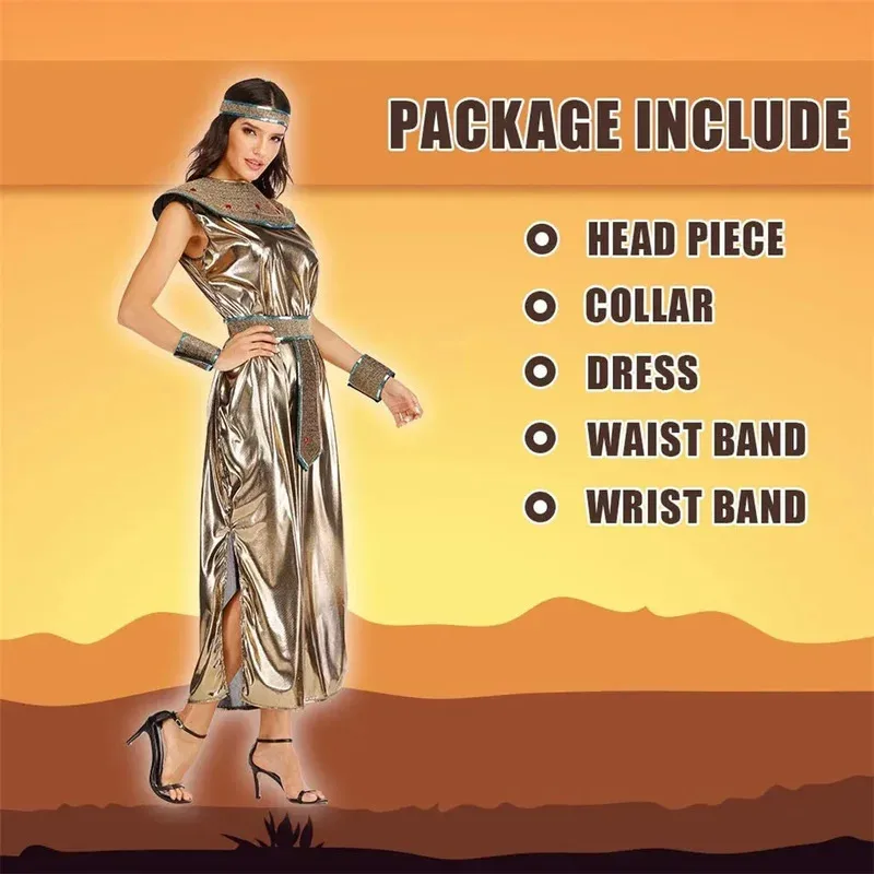 Sky01 Vrouwen Oude Egyptische Godin Cosplay Jurken Volwassen Halloween Farao Kostuum Carnaval Pasen Purim Fancy DressSd01$
