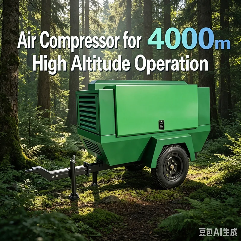 High Pressure Trailer Diesel Screw Air Compressor 300CFM16bar for Deep Well Drilling Rock Blasting Construction Works