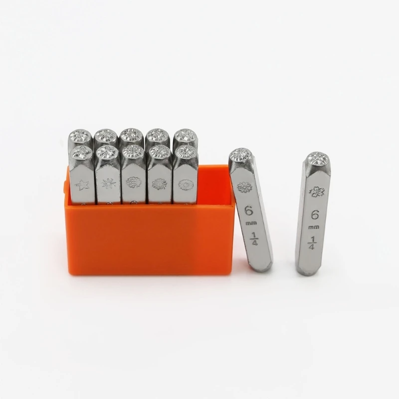 Different Flower Metal Stamp Stamping Press Tool Steel Tags Stamping for Imprinting on Metal Jewelry Leather
