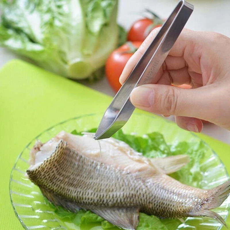(2 unidades) Pinça de peixe profissional de aço inoxidável para osso de peixe, ferramenta de cozinha para frutos do mar