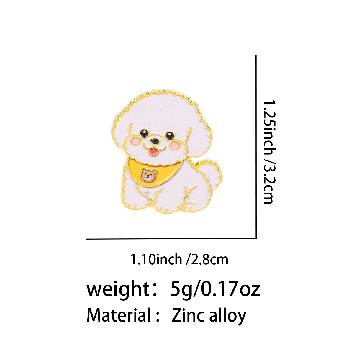 Mens Grooming Kit Gift - 5PCS/SET Cartoon Puppy Lapel Pins on
