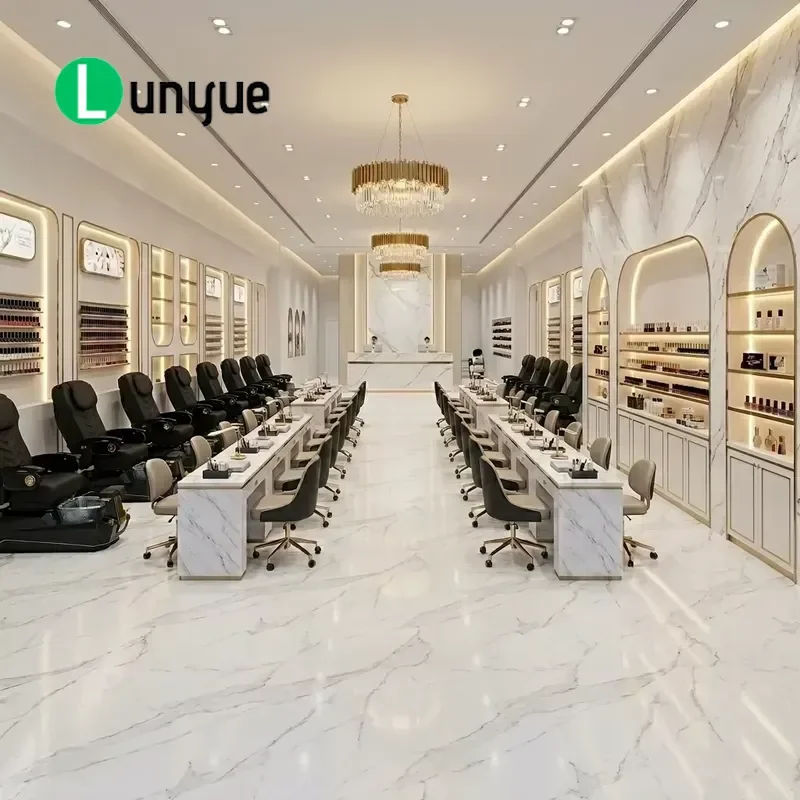 Luxury Nail Furniture Magnetic Jet Tubular Foot Massage Chair Set Wholesale Pedicure Spa Station for Beauty Shop