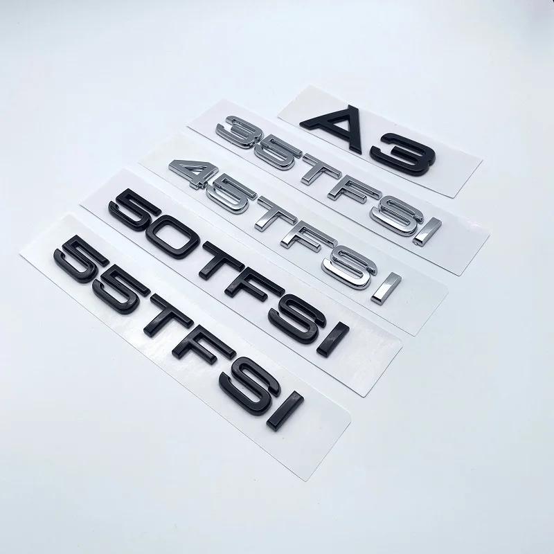 

3D Metal Letters 30TFSI 35TFSI 40TFSI 45TFSI 50TFSI 55TFSI Chrome Black Emblem For A3 Series Car Nameplate Sticker Accessorys