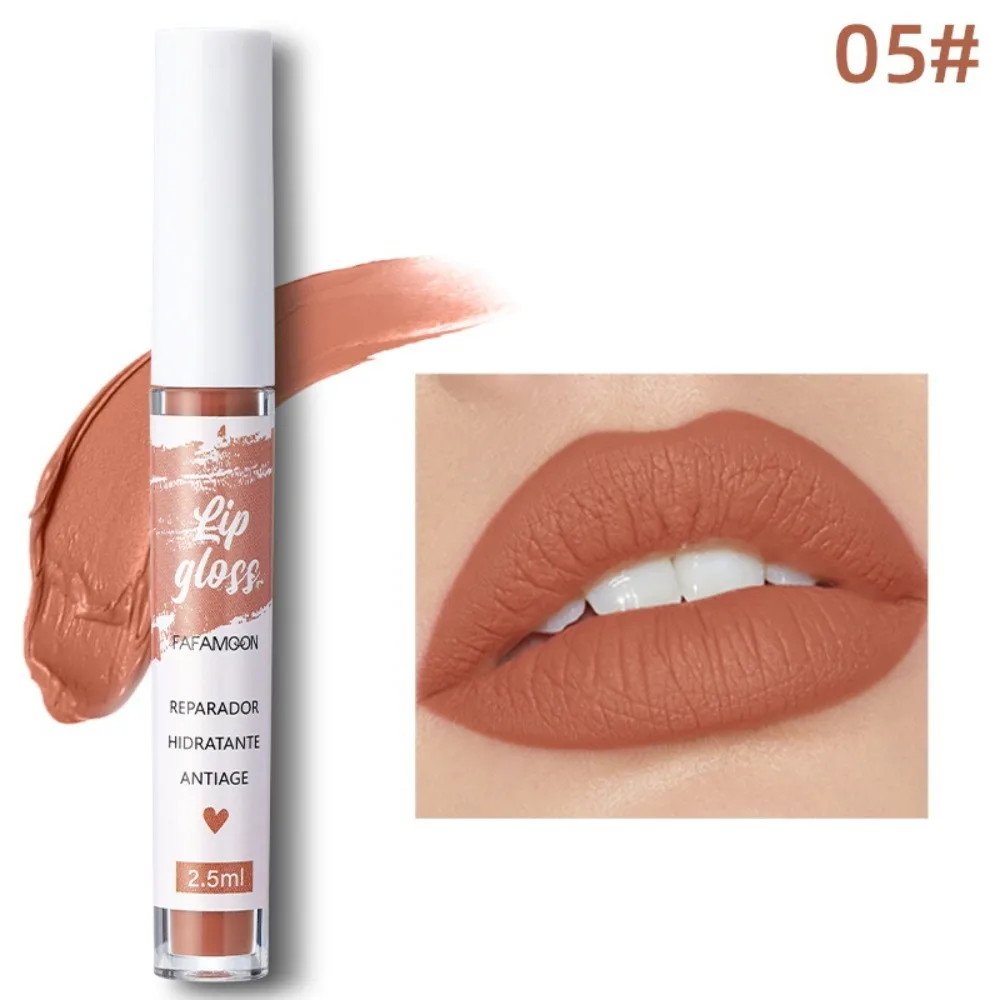 Sexy Long Lasting Velvet Matte Nude Lip Gloss Lip Makeup Non-stick Cup Matte Lipstick Make-up Cosmetic Liquid Lipstick Women