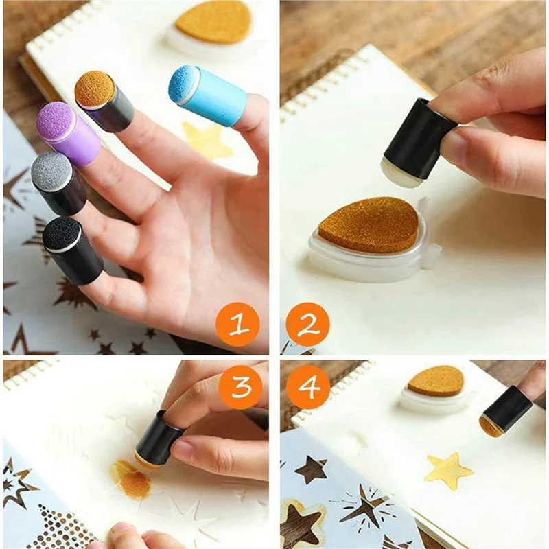 160 Pcs Finger Sponge Daubers Finger Painting Sponge Craft Drawing Sponge Dauber Set For Painting Art Ink Crafts Card-Y18A