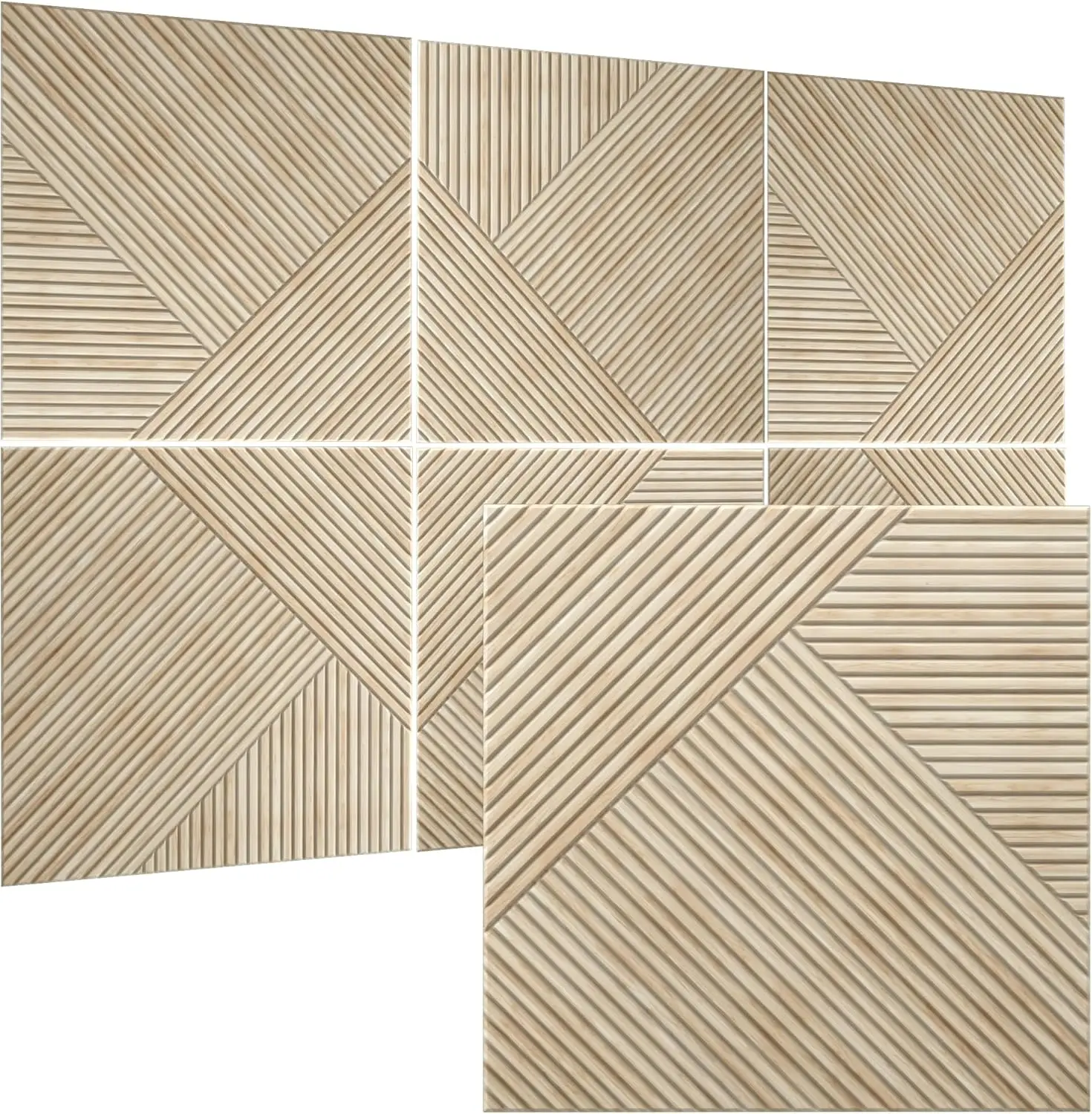 

Acoustic Panels 6 Pack 24x24x0.4 in Self-Adhesive Wood Look Wall Panels Rustic Oak