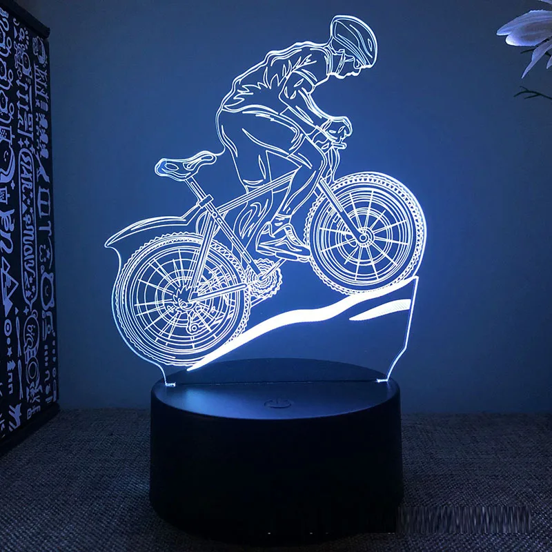 Mountain Racing Motorcycle 3d Led Night Light For Bedroom Fighter Mountain Bike Lava Lamp Children\'s Room Decor Birthday Gift