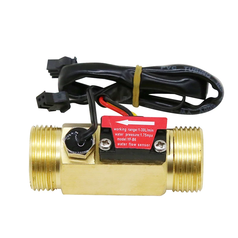 1/2" 3/4" mosiężny czujnik przepływu wody 1,75 MPa czujnik Halla przepływomierz turbinowy DC5 ~ 18 V używany do pomiaru przepływu średia
