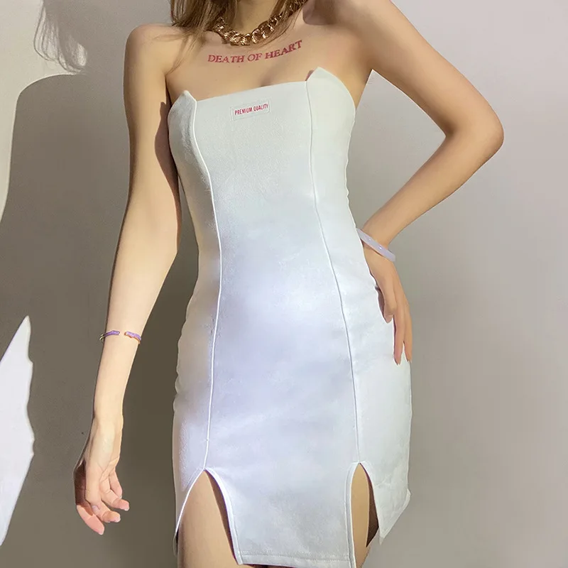 Women Summer Sexy Party Strapless Bodycon Dress New Simple Slim Package Hip Mini Dress Female Clothing