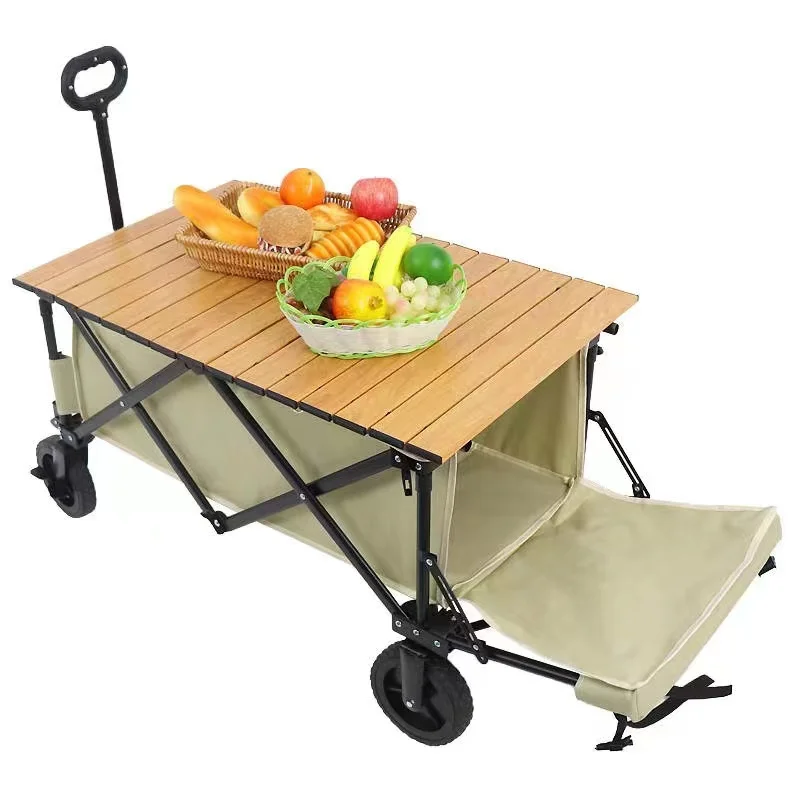 Customized Sturdy Steel Portable Foldable Beach Camping Wagon Trolley Outdoor Cart