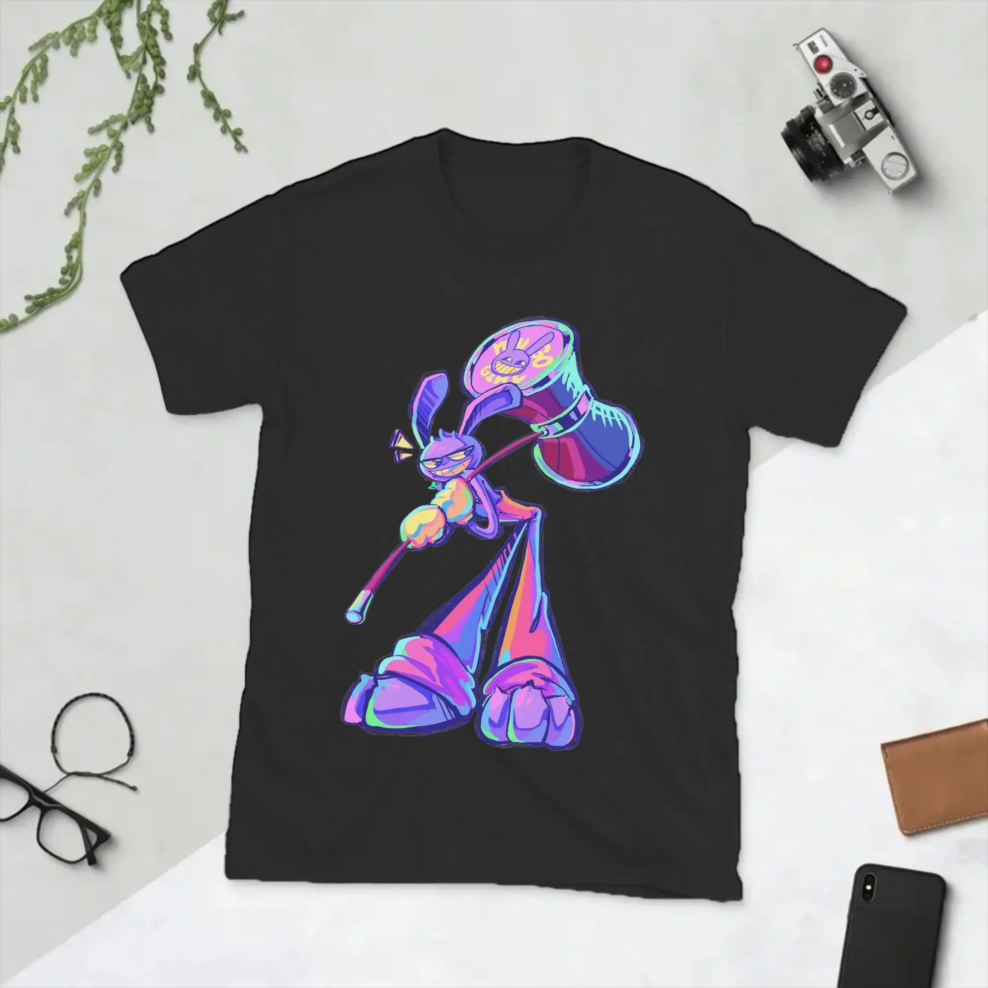Cartoon Digitals Circus T-Shirt Men Jax and Big Hammer Novelty 100% Cotton Tee Shirt Crewneck Short Sleeve T Shirt Gift Tops