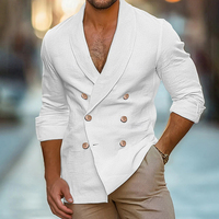 Mens Fall Shirts V Neck Long Sleeve Double Button-Down Slim Fit Solid Color Casual Fashion Comfortable Tops