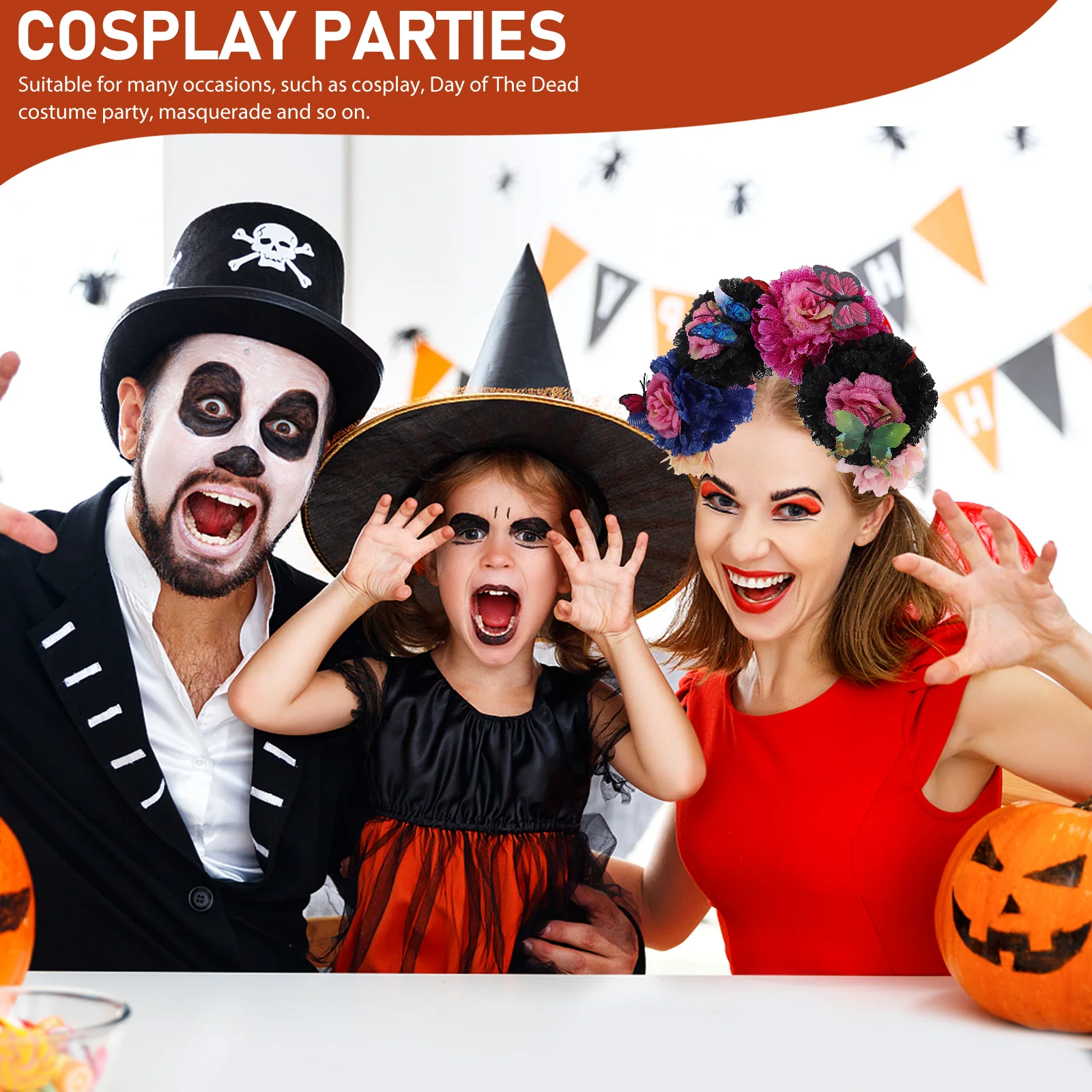 Ropa 3 #   Miss Festival Headgear Tela Fiesta Corona de flores Mini coronas para arreglos