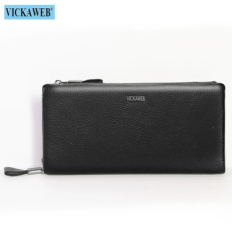 Women Wristlet Wallet Big Fashion Solid Genuine Leather Large Clutch Long Ladies Hasp Purse Card Holder Para Mujer Porta Celular