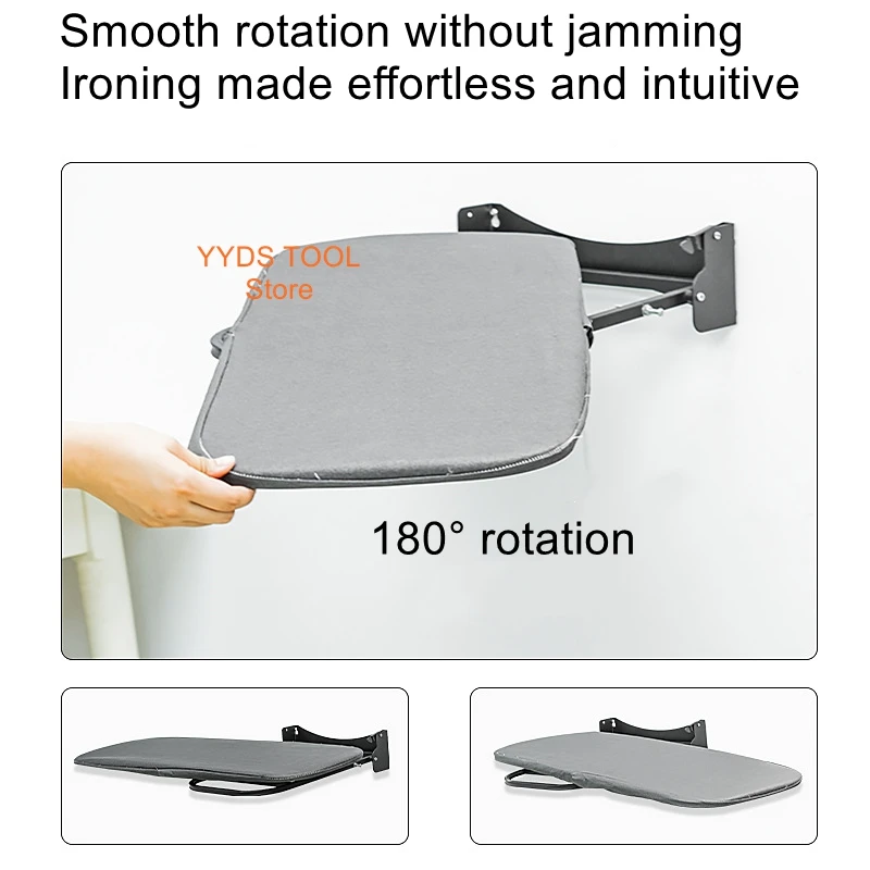 

Retractable wall-mounted ironing board rotating cotton high temperature resistant cloth cover for dormitory apartments