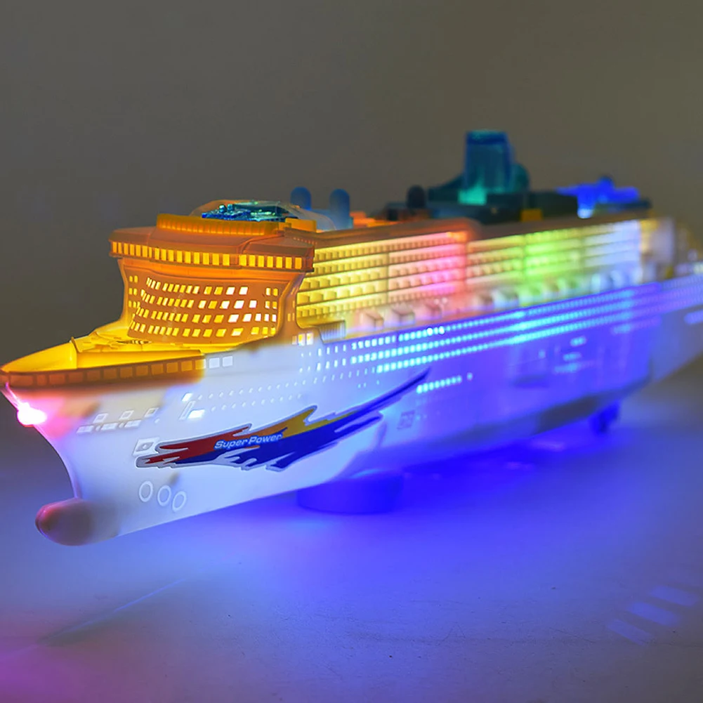 49CM Ship Plane Toy Model Electric Universal Ocean Liner Ship with Sound Music Cruises Boat Toy For Children Automatic Steering