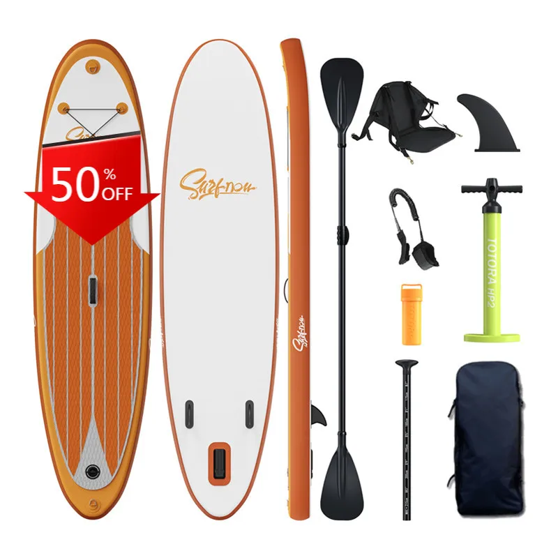 10 Feet Single‑Layer Inflatable Stand Up Paddle Board with Paddles for River Cruising