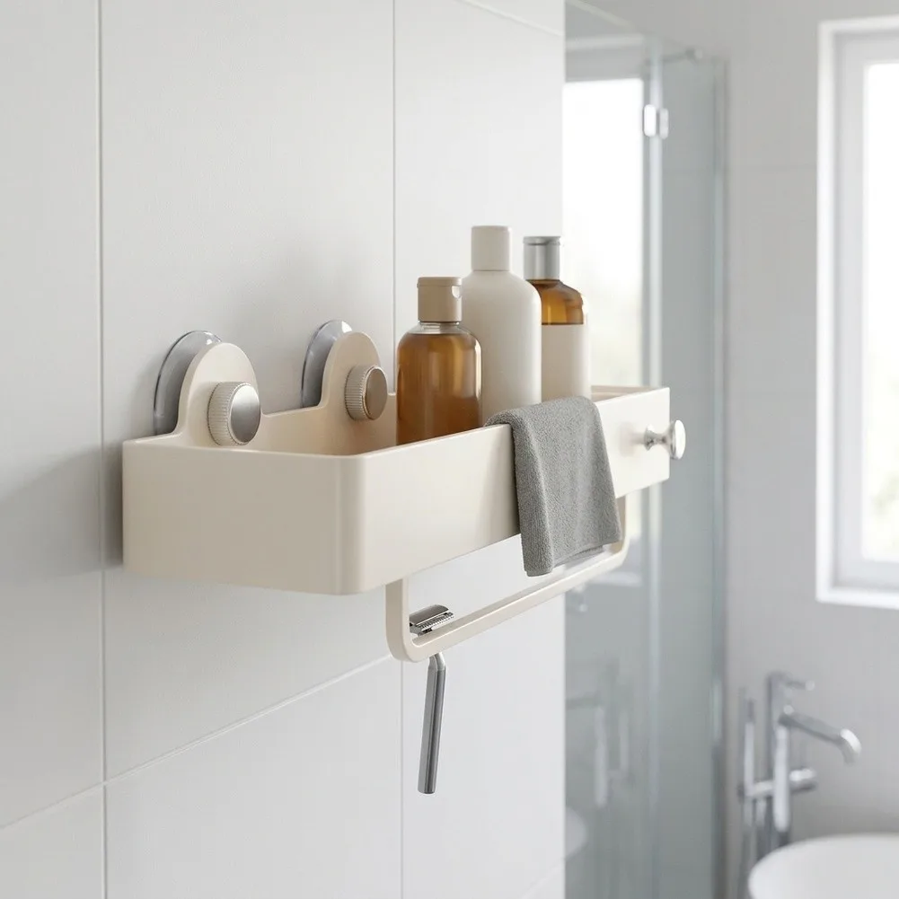 For Daily Shower Use No Drill Bathroom Shelf Bathroom Storage Solution Robust Aluminum Construction Efficient Drainage Design
