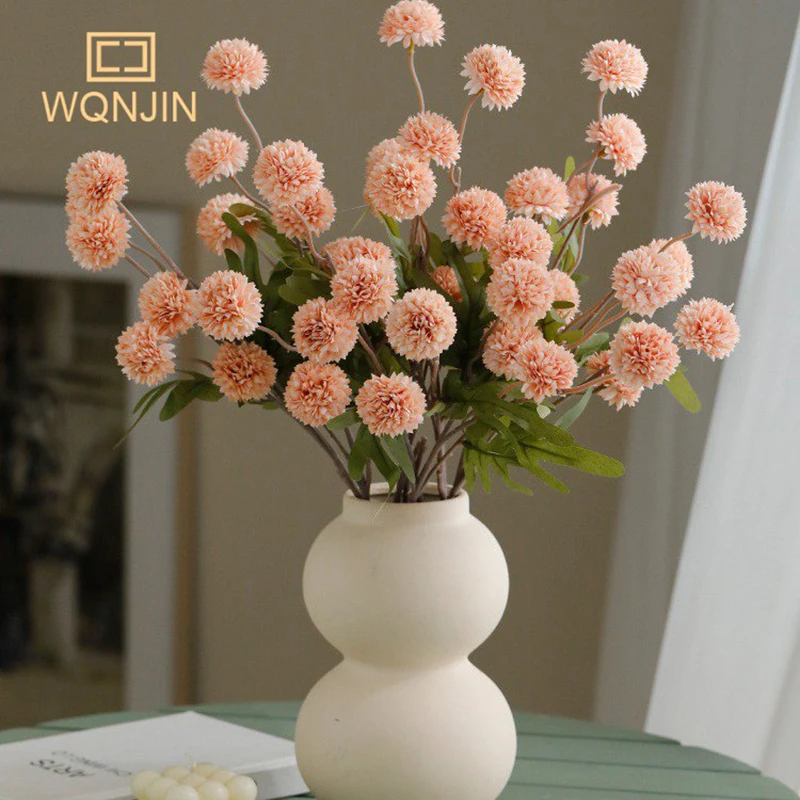 1PC Simulation 5 Heads Bulbous Chrysanthemum Flowers, Autumn Wedding Home Decoration Photography props Simulation Flowers