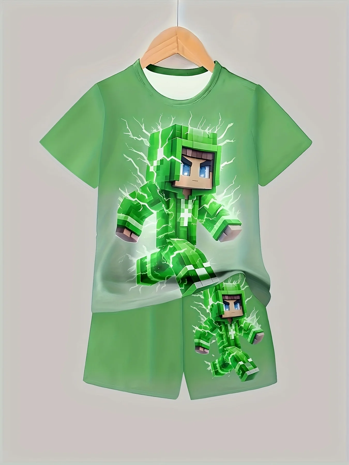 2025 Summer Men's Fashionable 3D Printed Short Sleeved T-shirt and Shorts, Essential for Outdoor Activities