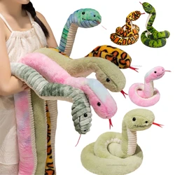 120/180cm Simulated Snake Plush Doll Soft Streak Simulation Toys Cartoon Animals Pillow Birthday Xmas Gifts for Boys and Girls