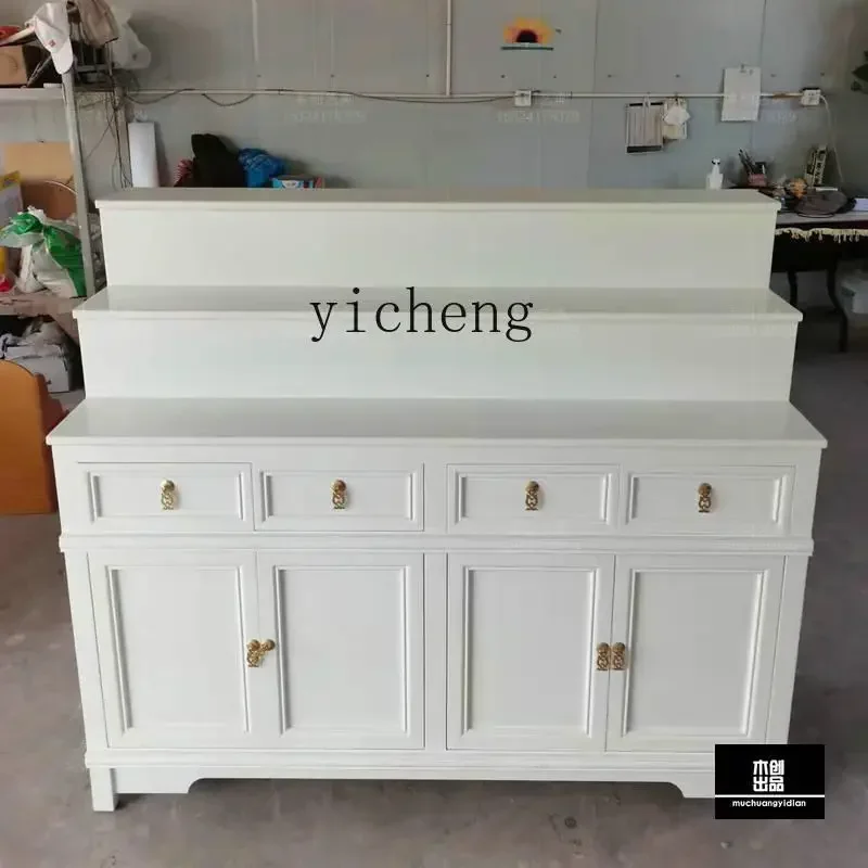 GZ-15 White Table Three-layer Buddhist Platform Household Solid Wood Incense Case Chinese Vertical Cabinet God Of Wealth Cabinet