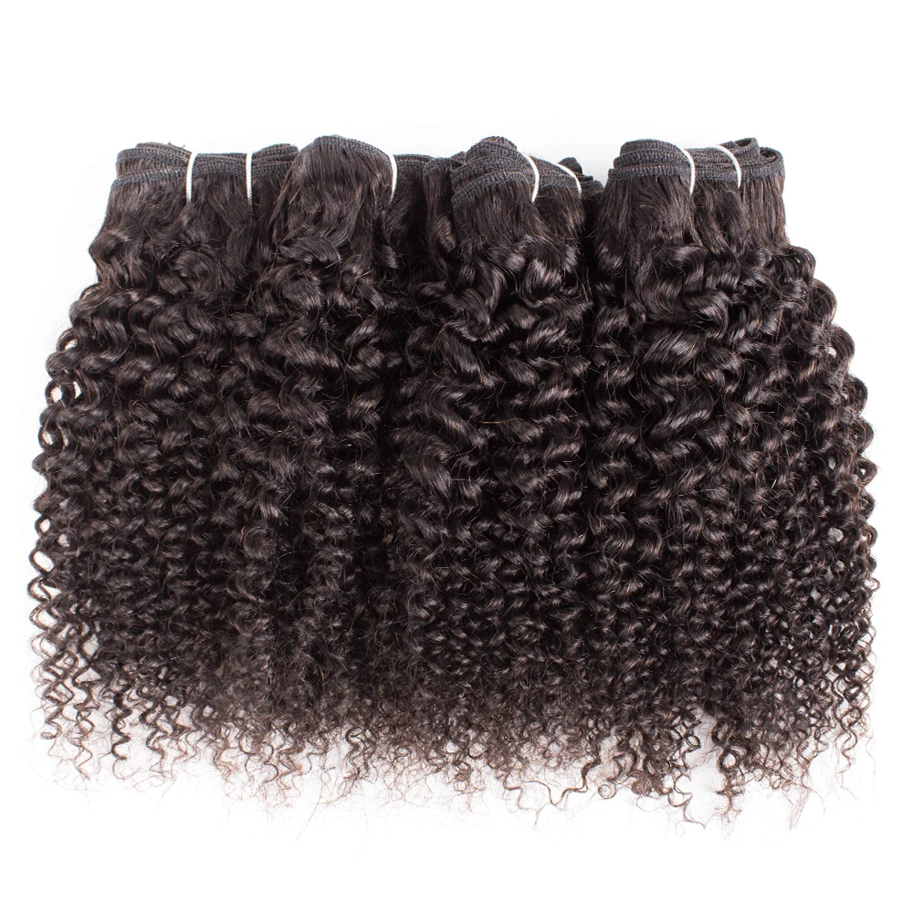 50g/Pc 4/6 Human Hair Bundles Kinky Curly Human Hair Extention Remy Hair Mongolian Hair For Bob Style Natrual Color