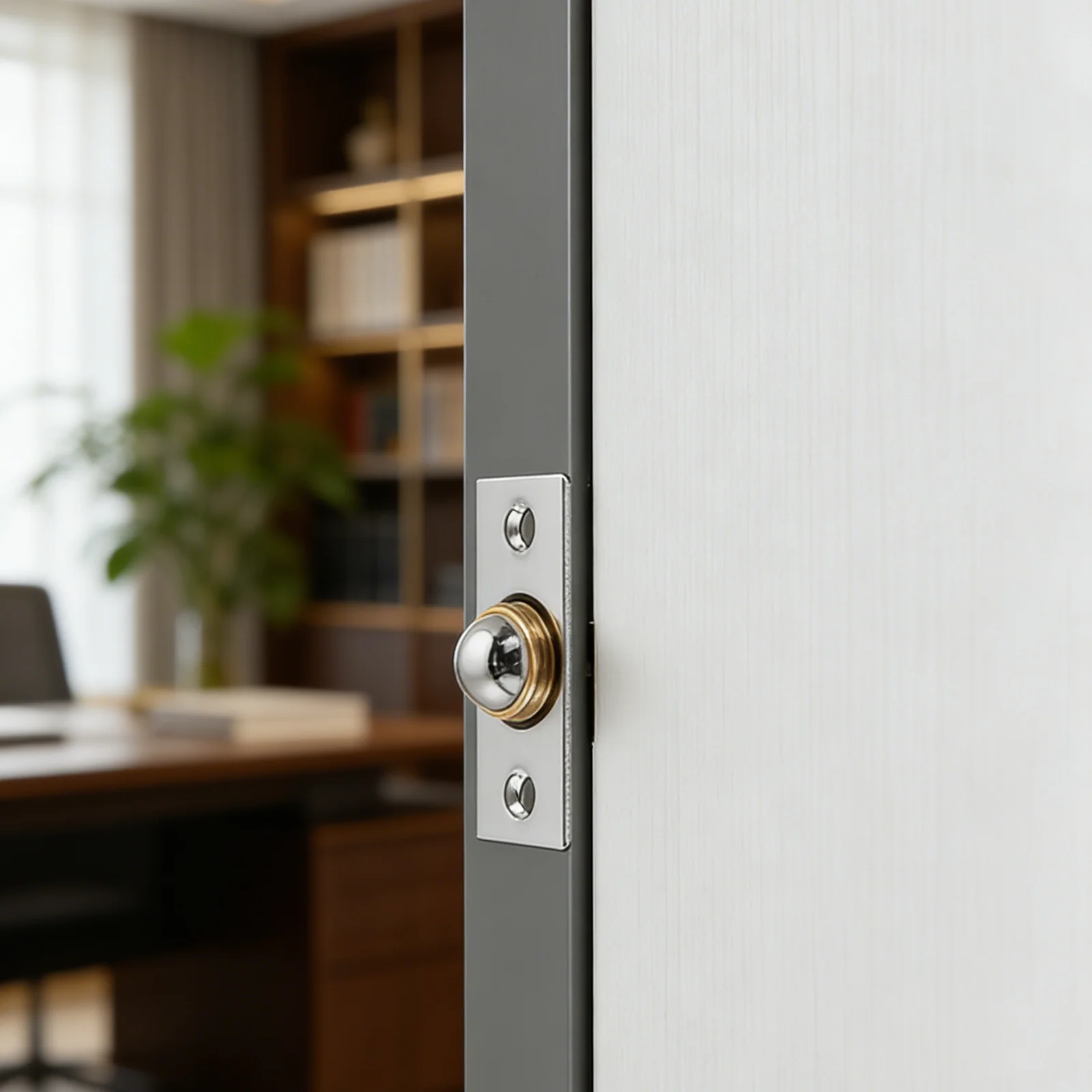 Fully Concealed Ball Catch for Top of Door, Adjustable Stainless Steel Closet Door Hardware, Easy Install Invisible Latch