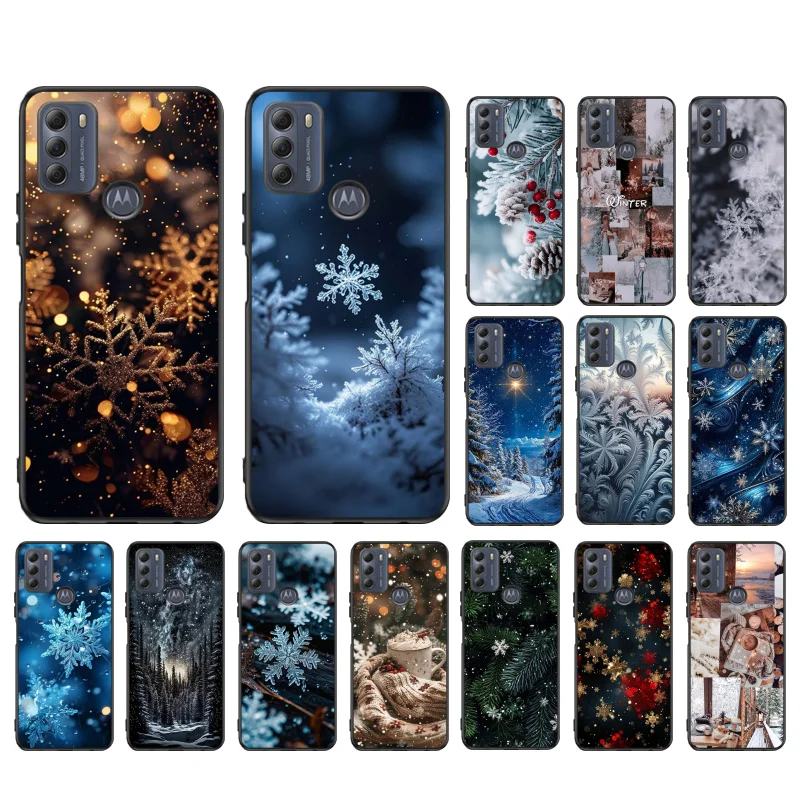 

Phone Case For Moto G85 G55 G05 G14 G75 G31 G50 G10 G20 G30 G60 G13 G32 G84 G54 G53 G72 G24 Power Winter Christmas snowflake