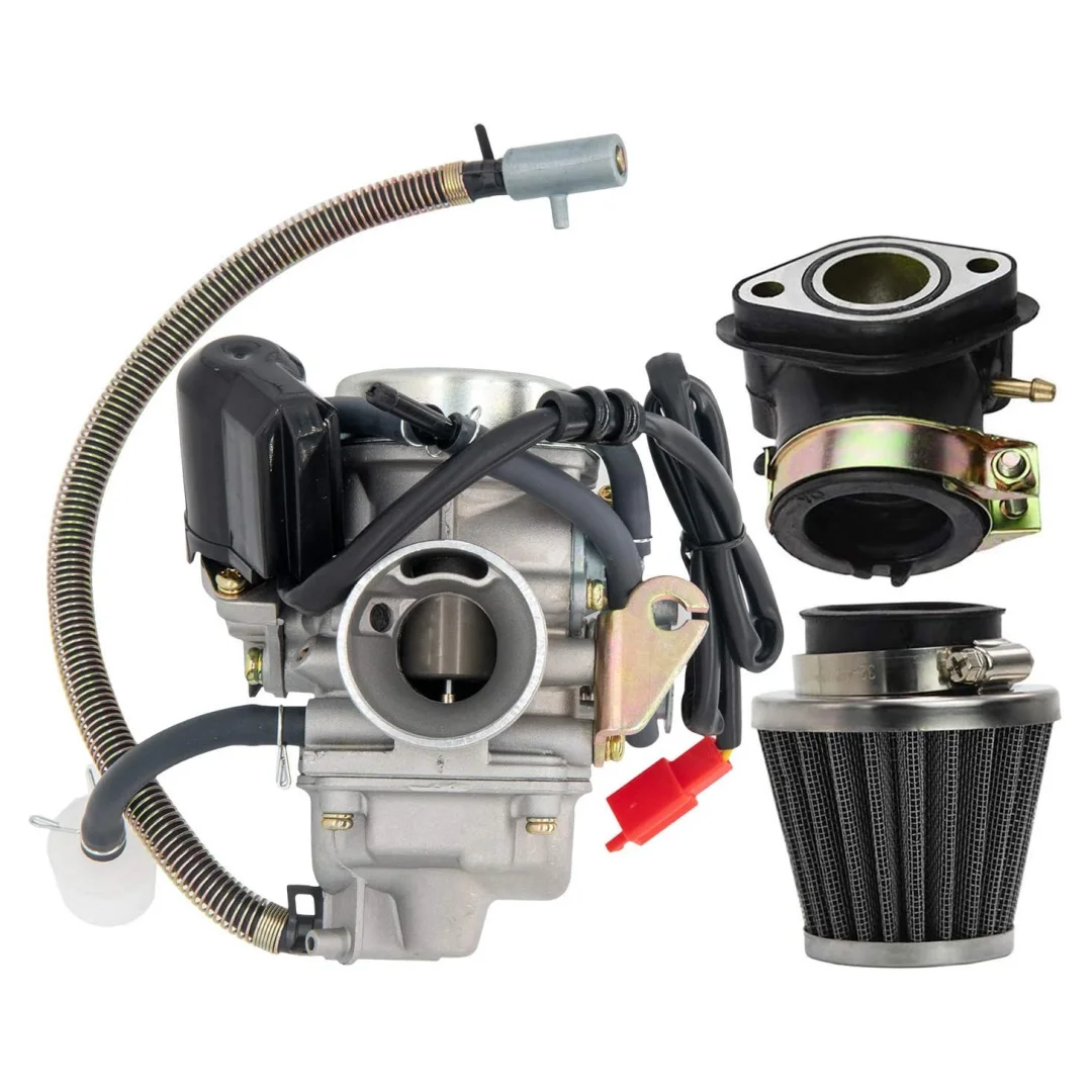 

150cc GY6 Carburetor PD24J for 4 Stroke Engines 125cc 152QMJ 24mm Carb for Motorcycle Scooter ATV Electric Choke Intake Manifold