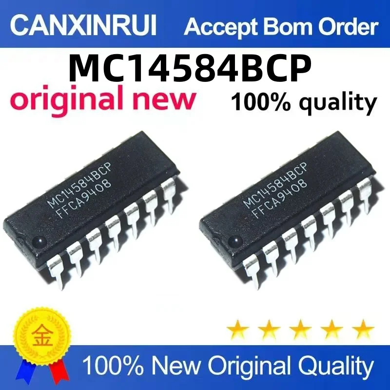 (10-300piezas)The new MC14584BCP MC14584 in-line DIP-14 inverting Schmidt trigger is a starting