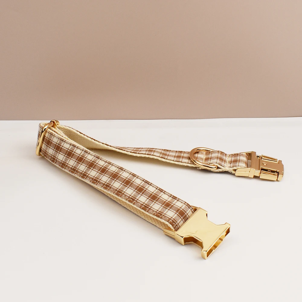 Kariertes Muster, weiches Hundehalsband, Leine, Gravur auf Halsband und Geschirr, graviertes Namensschild, Haustierbedarf, Hundeleine, Rastermuster, 25 – Detail 6