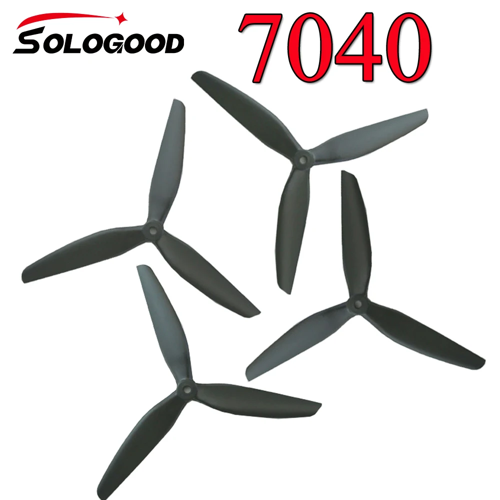 4Pcs/2Pairs SoloGood 7040 7Inch 3-Blade 7X4X3  CW CCW Glass Fiber Nylon Propeller for RC FPV Racing Quadcopter