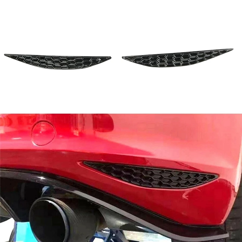 1Pair Rear Bar Honeycomb Reflector Cover Trim Styling For VW Golf 7 GTI MK7 2014-2018 Tail Fog Light Strips Sticker Spare Parts