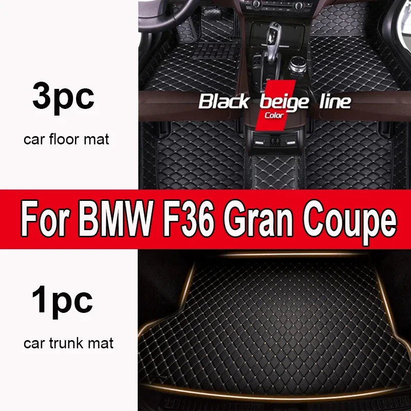

Custom Automotive Car Floor Mats For BMW F36 Gran Coupe 2014 2015 2016 2017 Auto Luxury Leather Men Women Car Mats Full Coverage