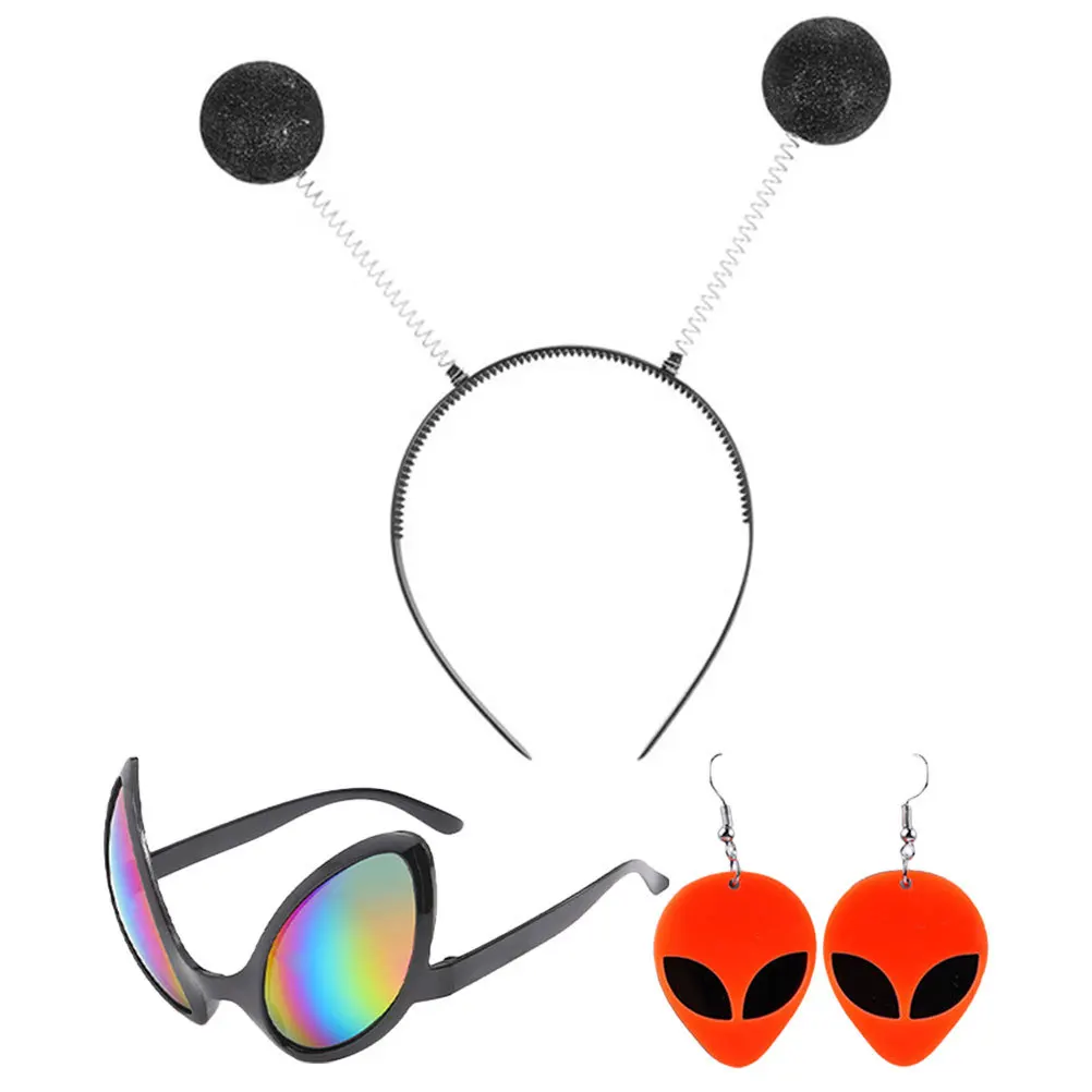 

1 Set Party Glasses Headband Earrings Set For Adults Festival Cosplay Decor Accessories Hair Hoops Eyewear Costume Props