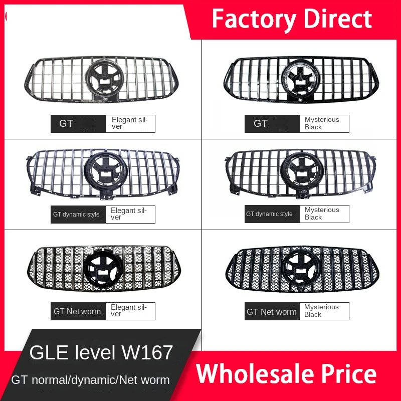 

Front Hood Racing Grille GT Panamericana AMG Diamond Sport Grill Body Kit Trim For Mercedes W167 Benz GLE 350 450 2020-2023